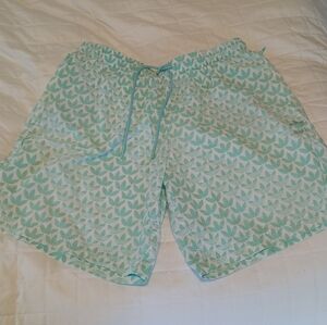 Adidas Light Green Leaf Print Shorts, Men's Large